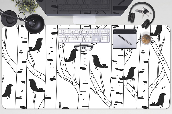 Sous-main bureau Oiseaux et arbres
