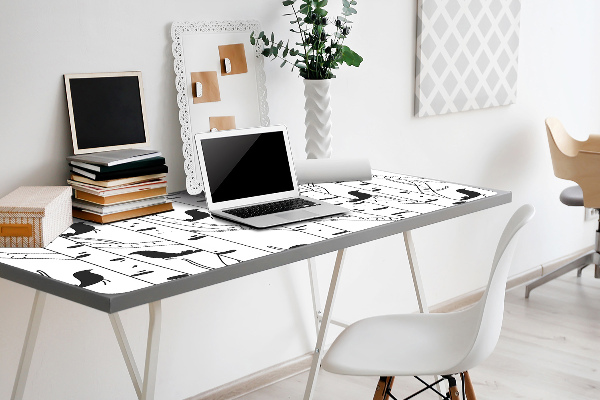 Sous-main bureau Oiseaux et arbres