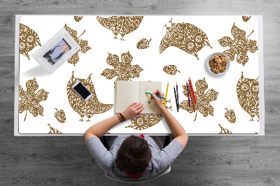 Sous main de bureau Feuilles et hiboux