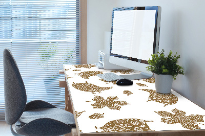 Sous main de bureau Feuilles et hiboux