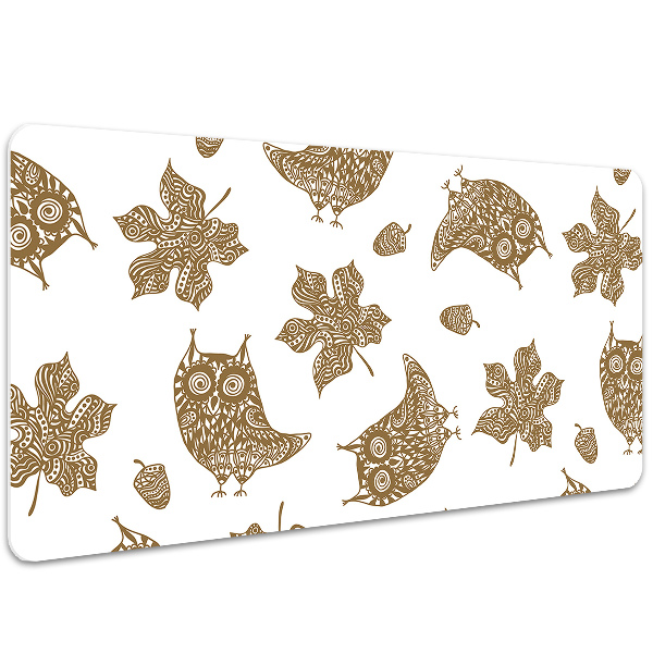 Sous main de bureau Feuilles et hiboux