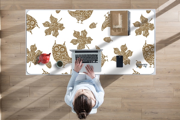 Sous main de bureau Feuilles et hiboux