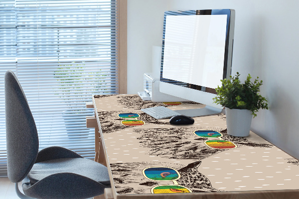 Sous-main bureau Hibou dans des lunettes