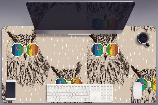 Sous-main bureau Hibou dans des lunettes