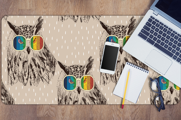 Sous-main bureau Hibou dans des lunettes