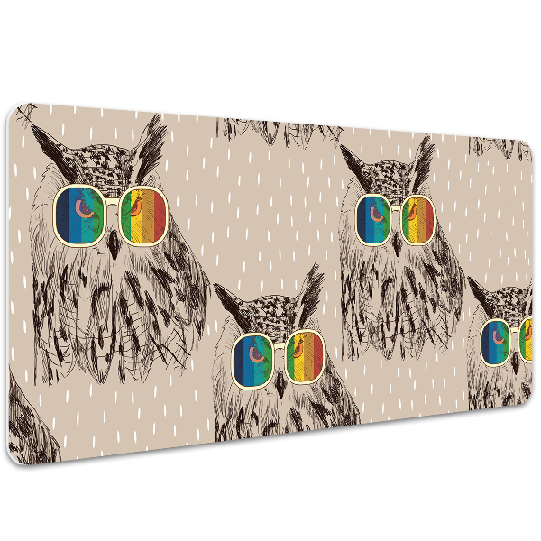 Sous-main bureau Hibou dans des lunettes