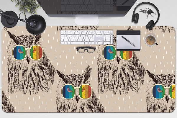 Sous-main bureau Hibou dans des lunettes