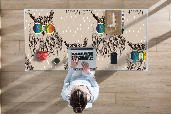 Sous-main bureau Hibou dans des lunettes