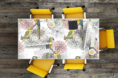 Tapis de bureau Perroquet et fleurs