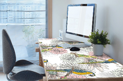 Tapis de bureau Perroquet et fleurs