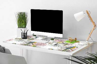 Tapis de bureau Perroquet et fleurs