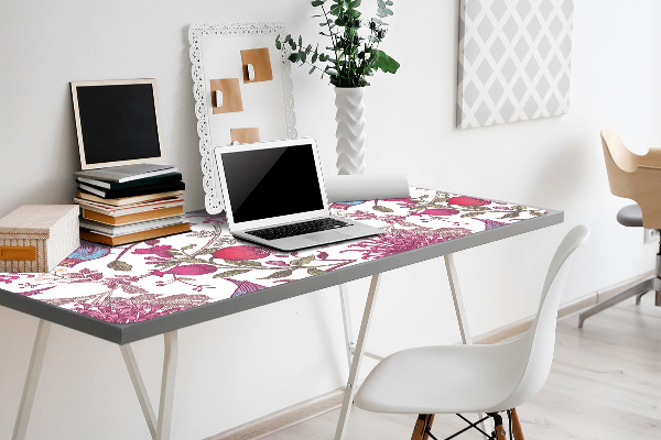 Sous-main bureau Oiseaux et fleurs