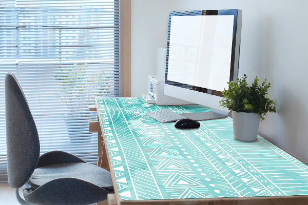 Sous-main bureau Turquoise géométrique
