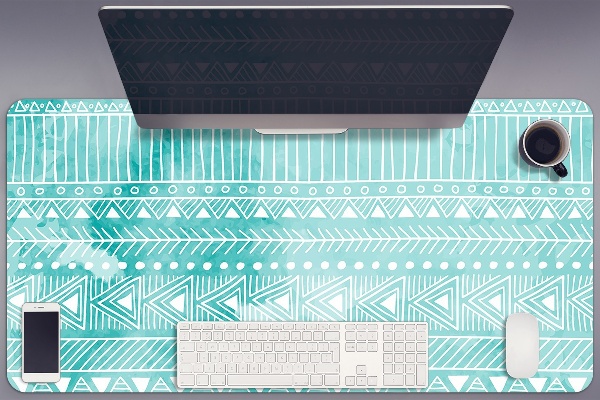 Sous-main bureau Turquoise géométrique