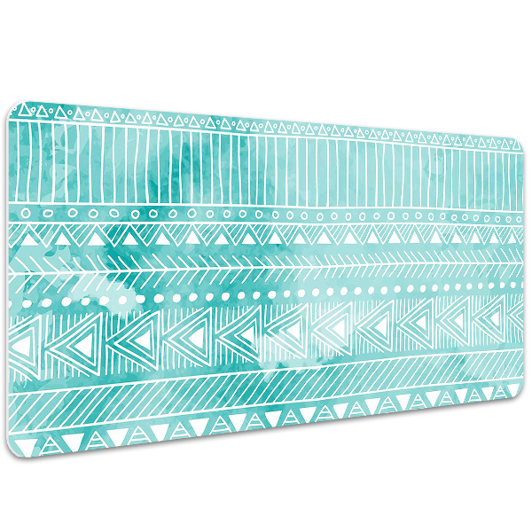 Sous-main bureau Turquoise géométrique