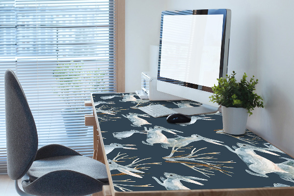Sous main de bureau lapins blancs