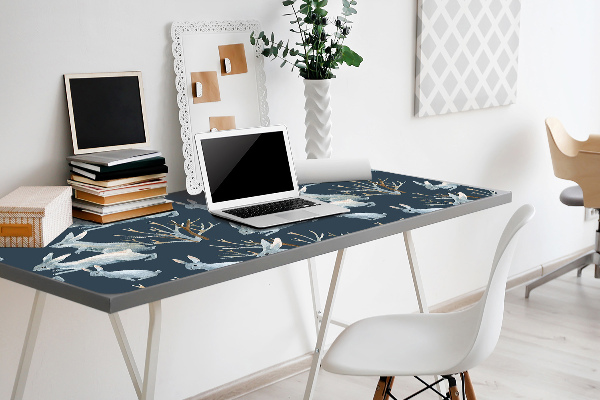 Sous main de bureau lapins blancs