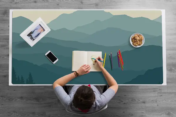 Sous main de bureau forêt