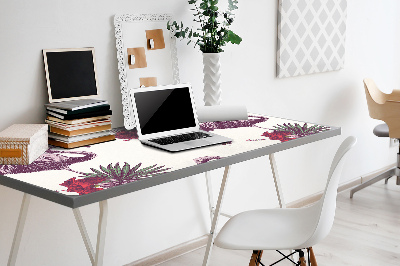 Sous-main bureau Flamingos & Hibiscus