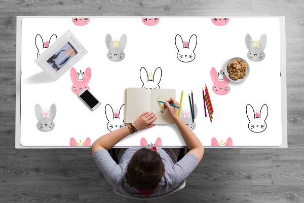 Sous-main bureau Lapins dans les couronnes