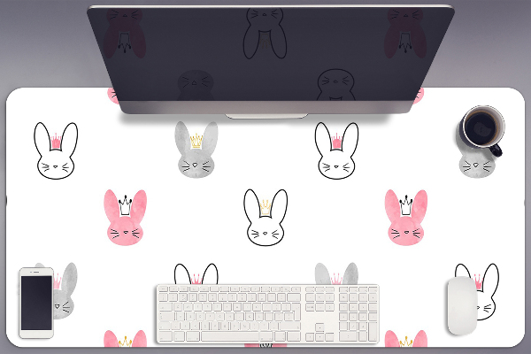 Sous-main bureau Lapins dans les couronnes