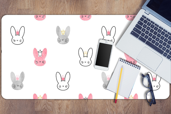 Sous-main bureau Lapins dans les couronnes