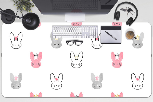 Sous-main bureau Lapins dans les couronnes