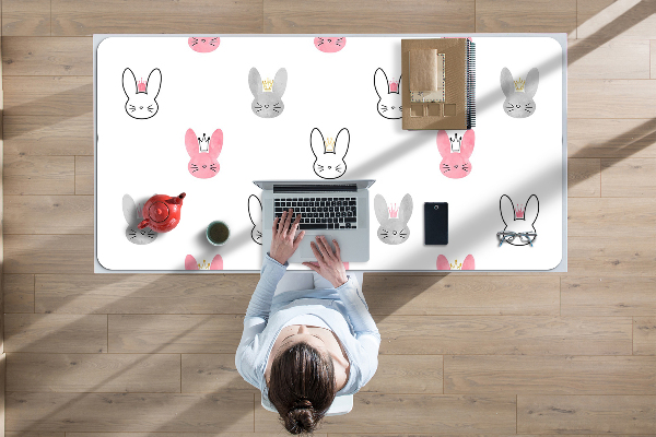 Sous-main bureau Lapins dans les couronnes
