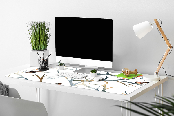 Sous-main bureau Moineaux sur des branches