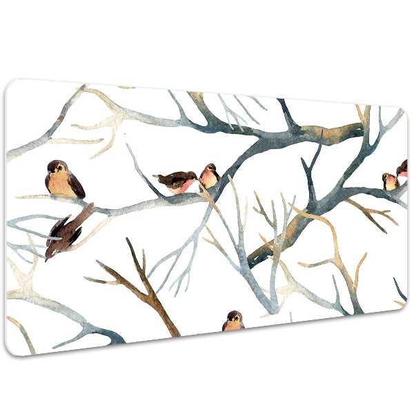 Sous-main bureau Moineaux sur des branches