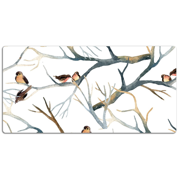 Sous-main bureau Moineaux sur des branches