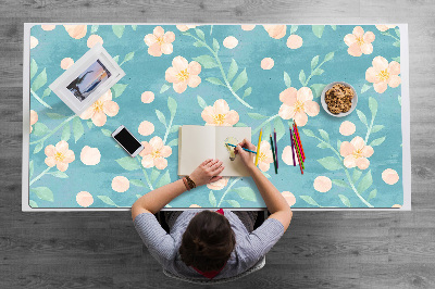 Sous-main bureau Fleurs pastel