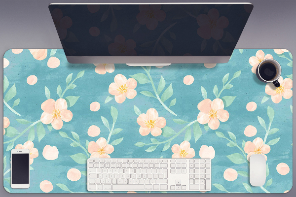 Sous-main bureau Fleurs pastel