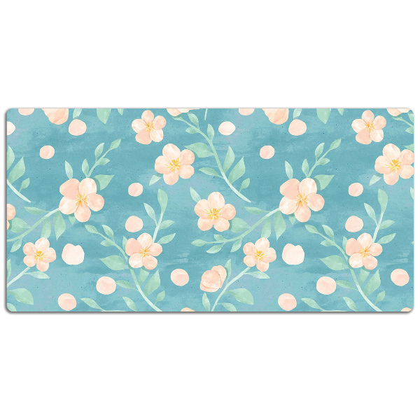 Sous-main bureau Fleurs pastel
