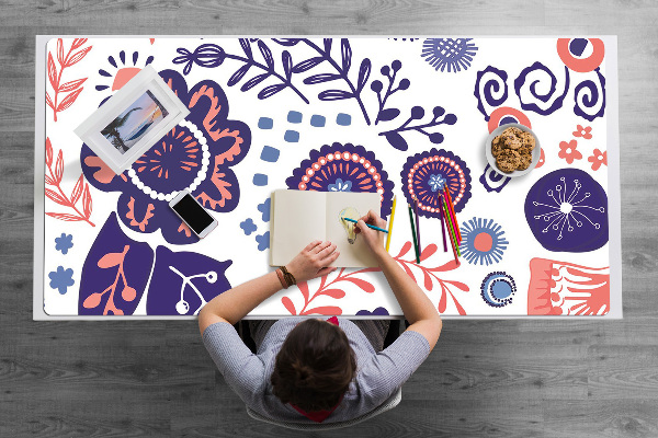 Sous-main bureau Fleurs abstraites