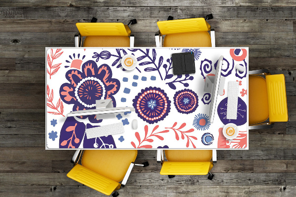 Sous-main bureau Fleurs abstraites