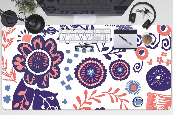 Sous-main bureau Fleurs abstraites