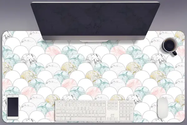 Sous-main bureau Marbre pastel