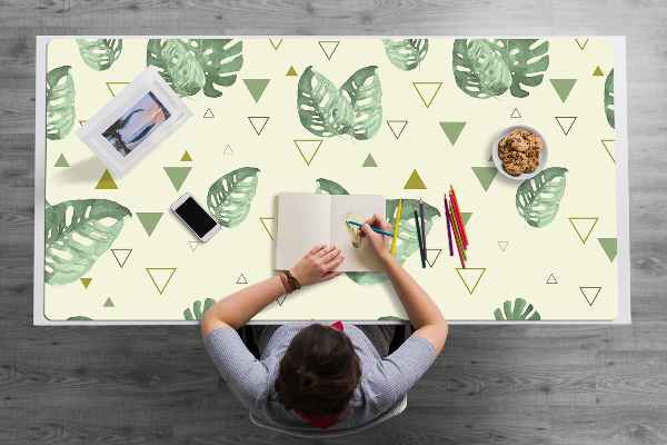 Sous-main bureau Monstera et triangles