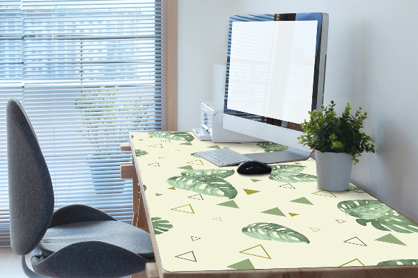 Sous-main bureau Monstera et triangles