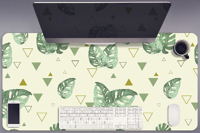 Sous-main bureau Monstera et triangles