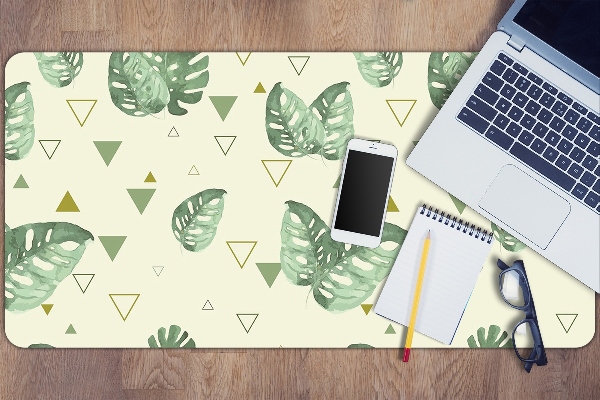 Sous-main bureau Monstera et triangles