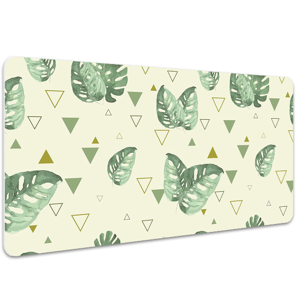 Sous-main bureau Monstera et triangles