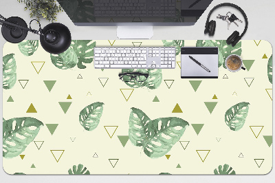 Sous-main bureau Monstera et triangles