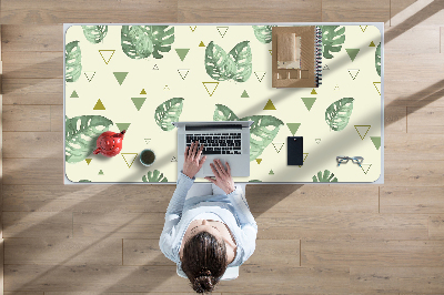 Sous-main bureau Monstera et triangles