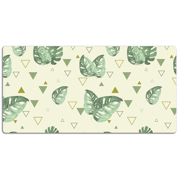Sous-main bureau Monstera et triangles