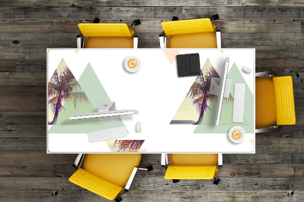 Sous-main bureau Palmiers en triangles