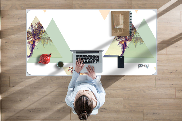 Sous-main bureau Palmiers en triangles
