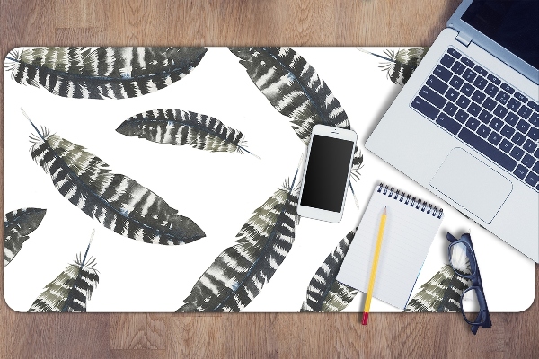Sous-main bureau Plumes de style boho