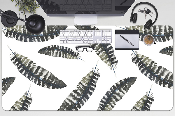 Sous-main bureau Plumes de style boho